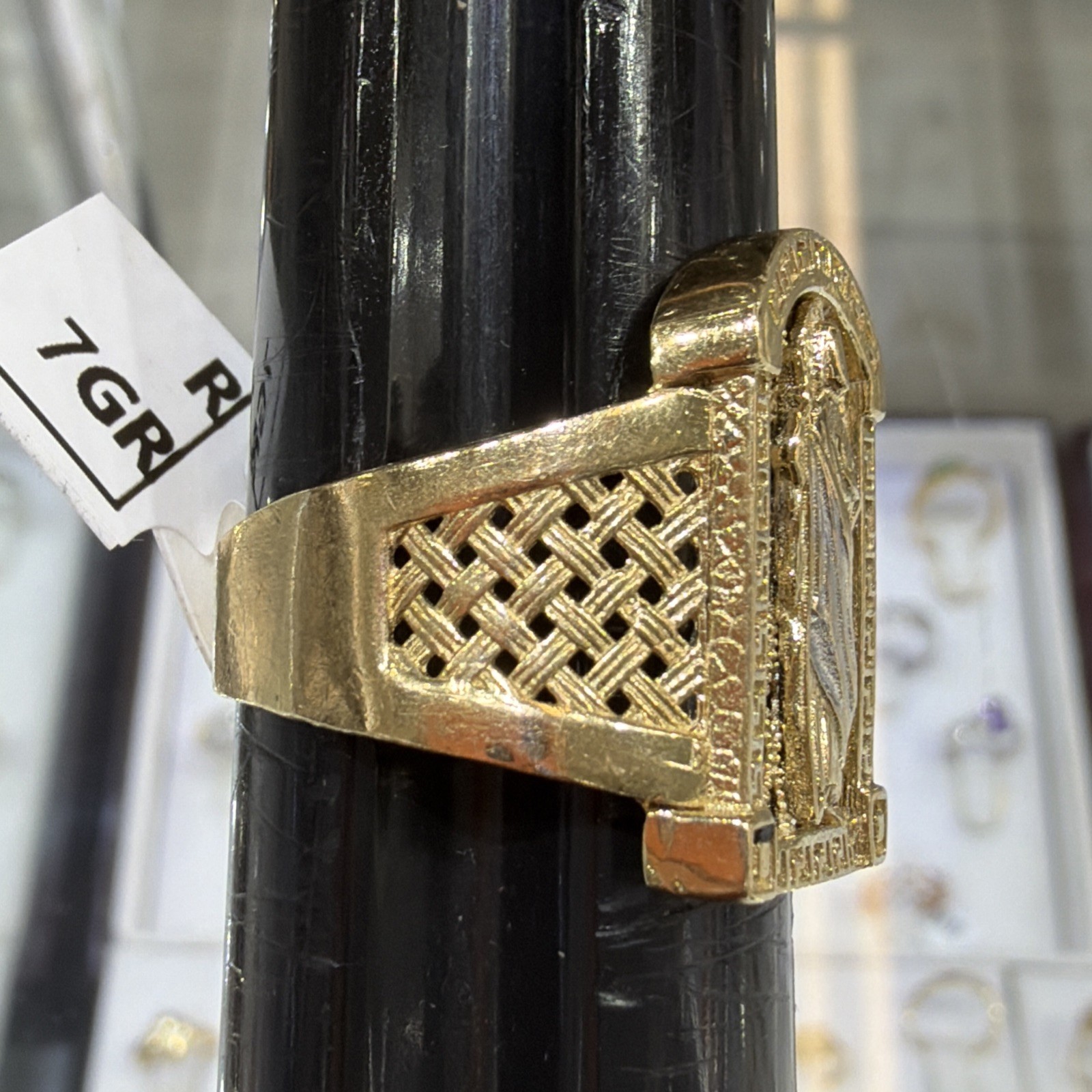 14 K Solid Yellow Gold San Judas Ring Sizable
