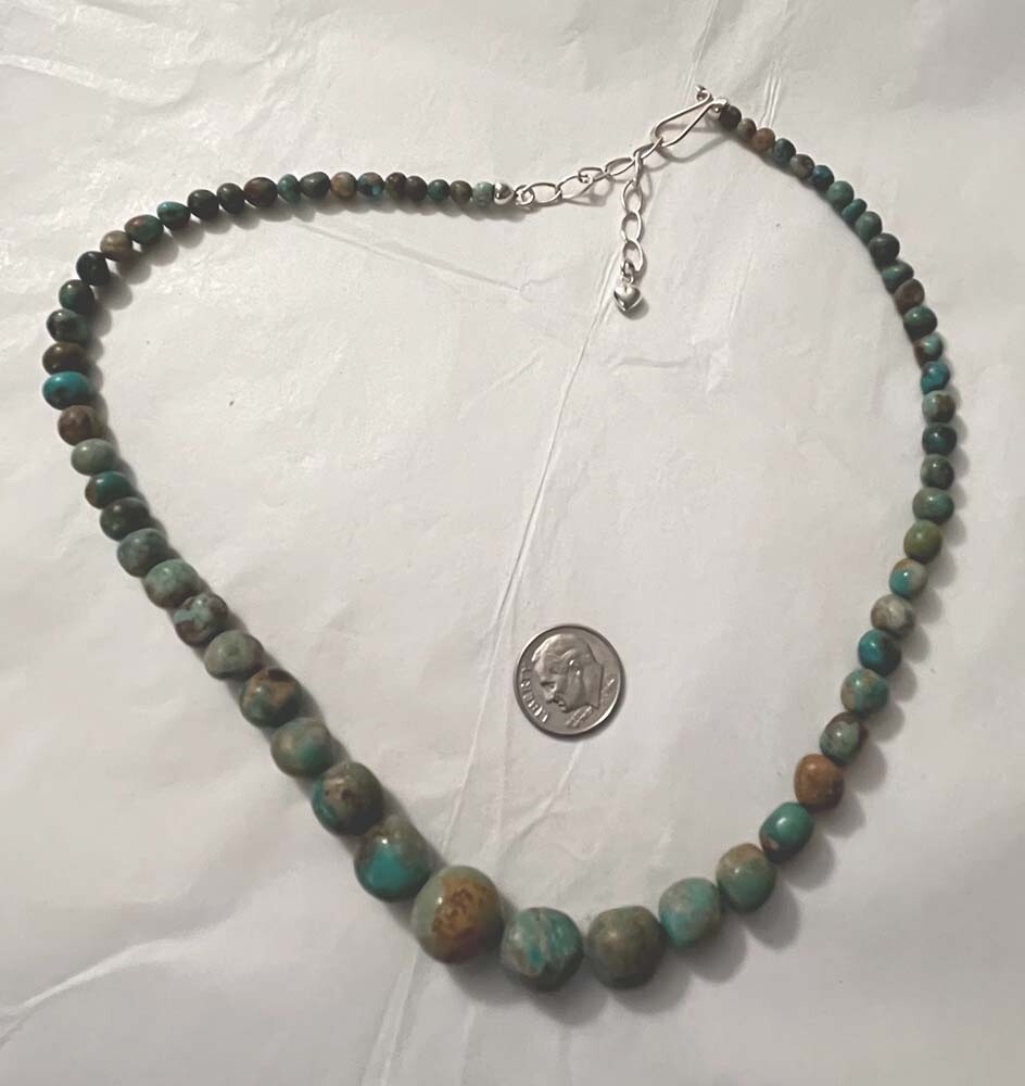 DTR Jay King Sterling Silver Variation Color Turquoise Graduated Bead Necklace