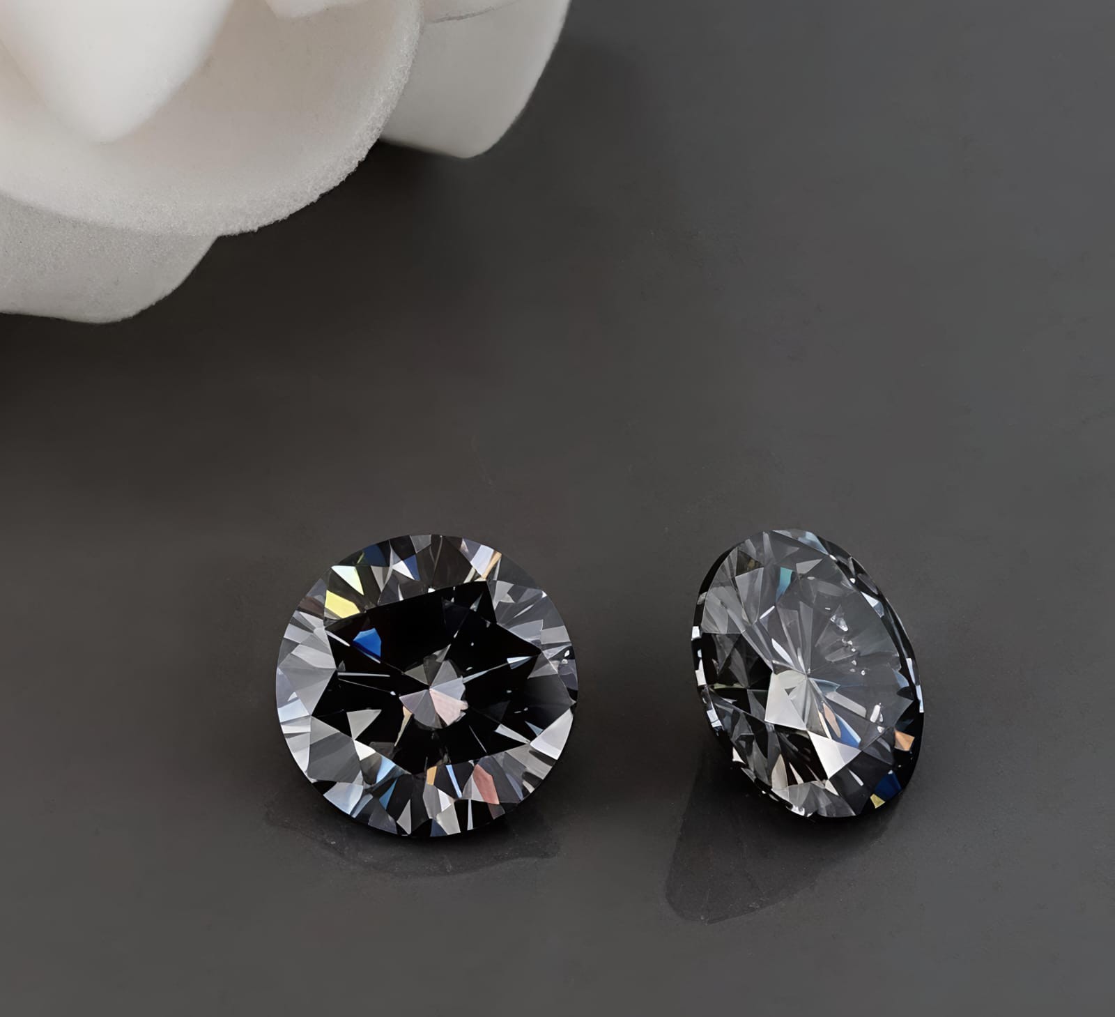 2Ct Pair Round Cut Fancy Black Color VVS1 Diamond Premium Quality gemstone 2 Pc