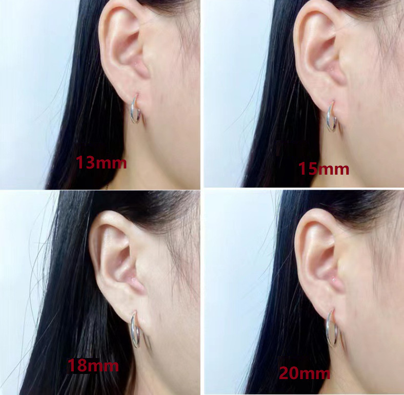 2Pcs SOLID STERLING SILVER PLAIN 1.2MM THICK ROUND ENDLESS HOOP 7-25MM Gift PE16