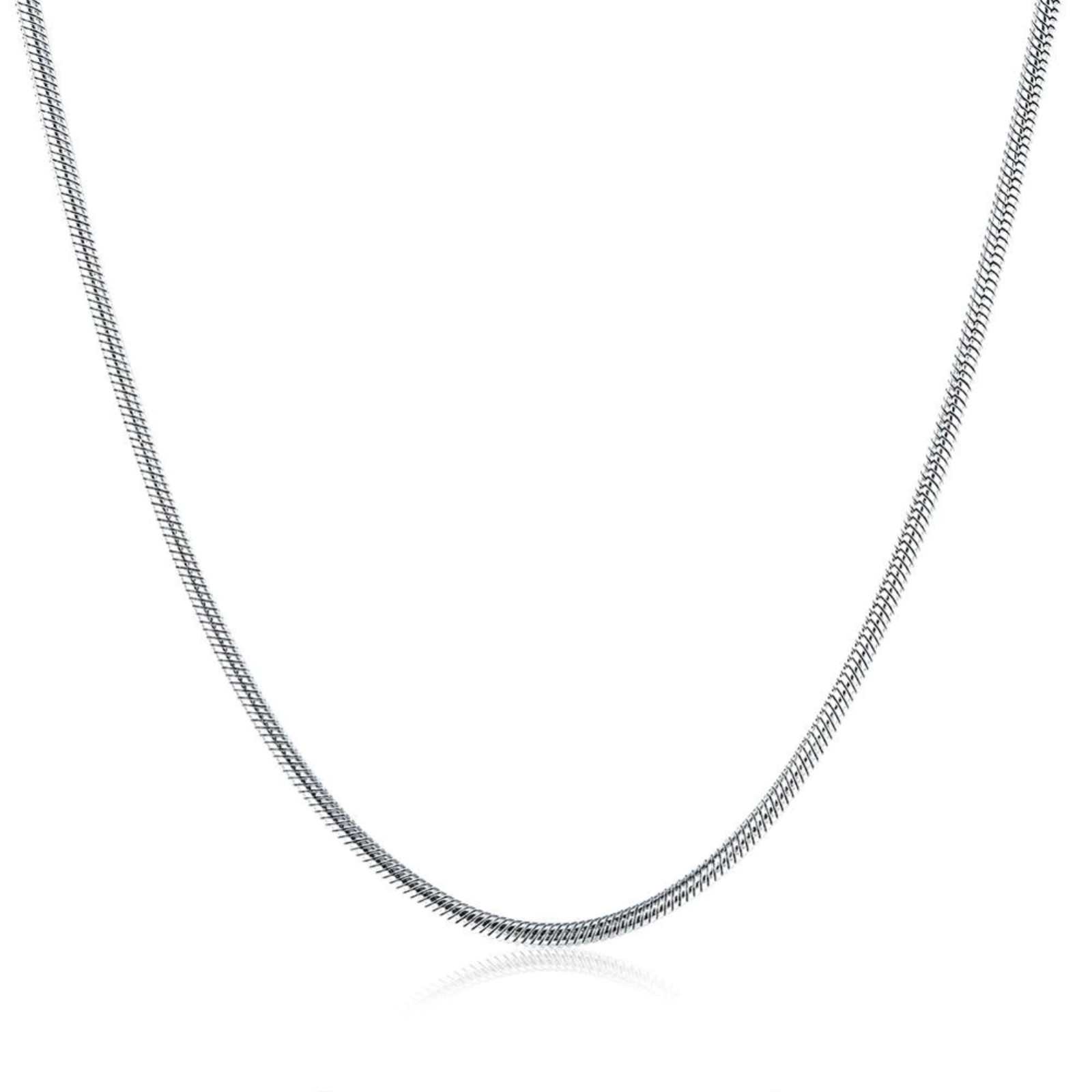 Stainless Steel Silver Round Snake Chain Necklace Men Women 1mm-3mm 7-30″