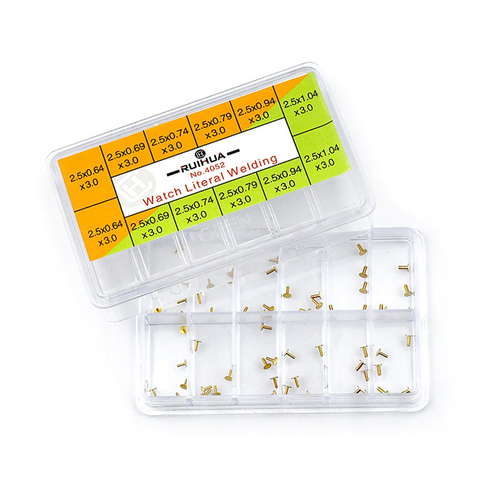 60Pack 12-Size 2.5mm Assorted Watch Dial Feet Set Movement Welding Tool No. 4052