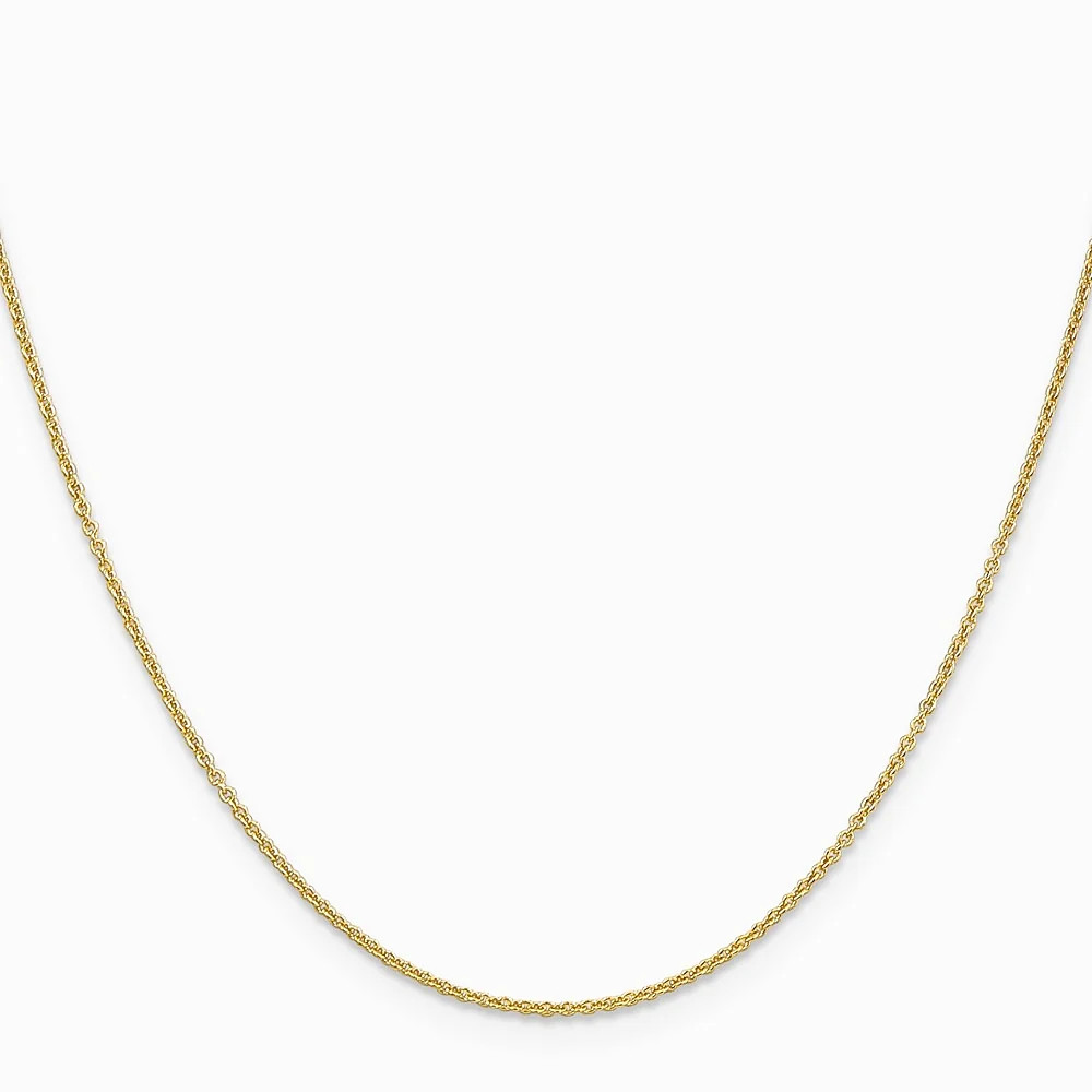 14K Yellow Gold 1.2mm Cable Chain Necklace 14″-24″