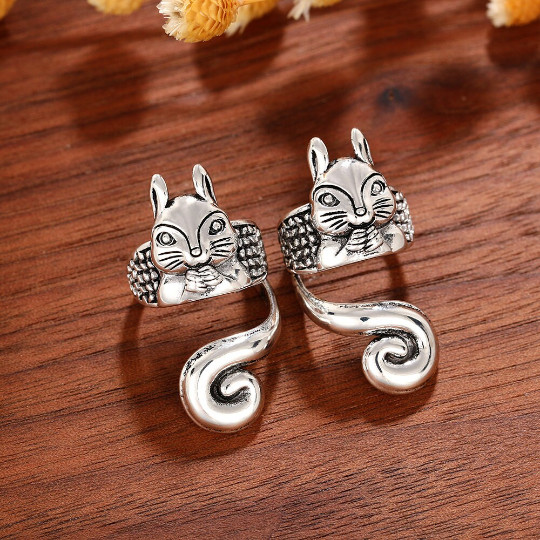 Cute Squirrel Cuffs •Non-Pierced Ear Clip •A Pretty Gift Sold as A PAIR!