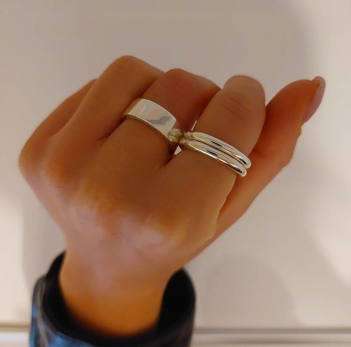 Solid 925 Sterling Silver Band & Statement Handmade Spinner Ring All Size
