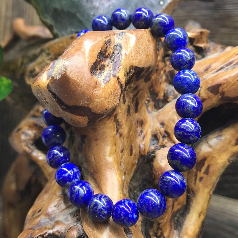 Men’s Bracelet Natural Lapis Lazuli 8mm Round Beads Healing Stretch 8IN Bracelet