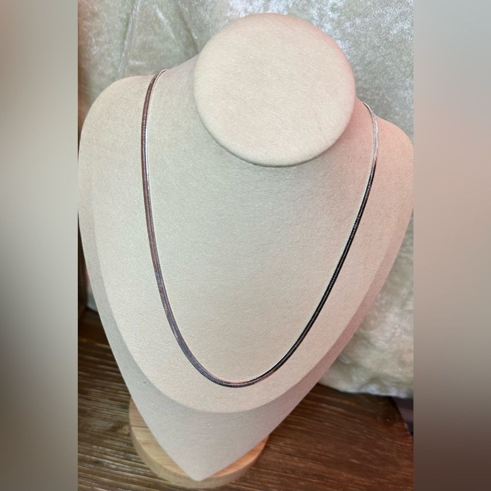 925 Sterling Silver Flat Herringbone Necklace 4MM