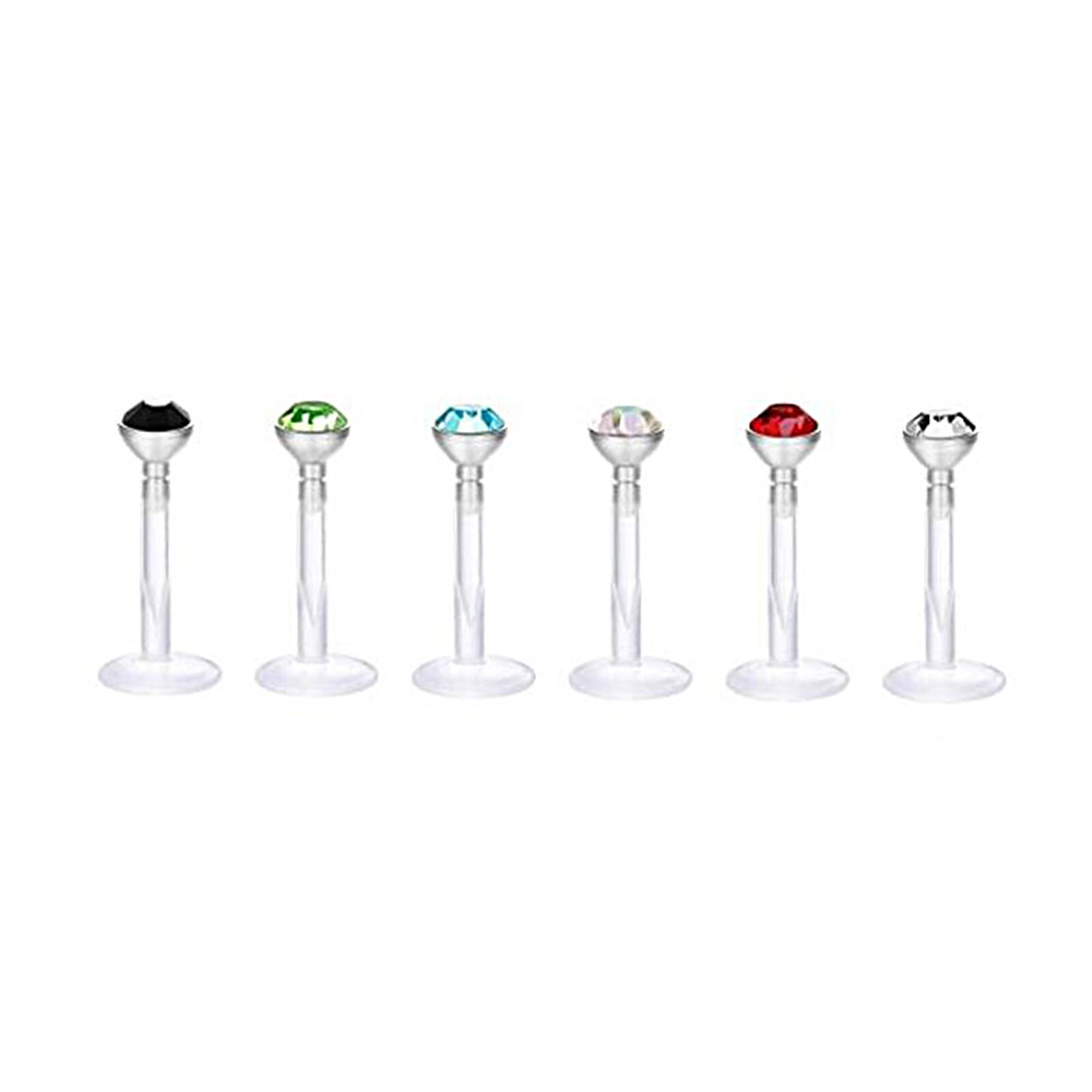 54 PCS Clear Piercing Retainers fit Nipple Ear Tongue Nose Septum Eyebrow Belly