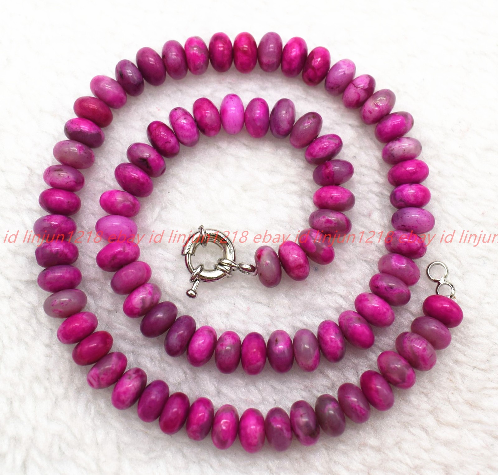 Natural Pretty 5x8mm Rose Red Crazy Agate Gems Rondelle Bead Necklace 16-36in