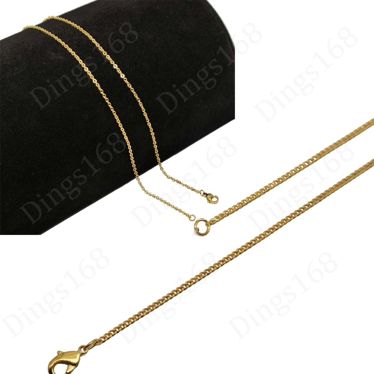 Solid 18K Yellow Gold Filled Hypo-Allergenic 2mm Thin Cable Chain Necklace P146G