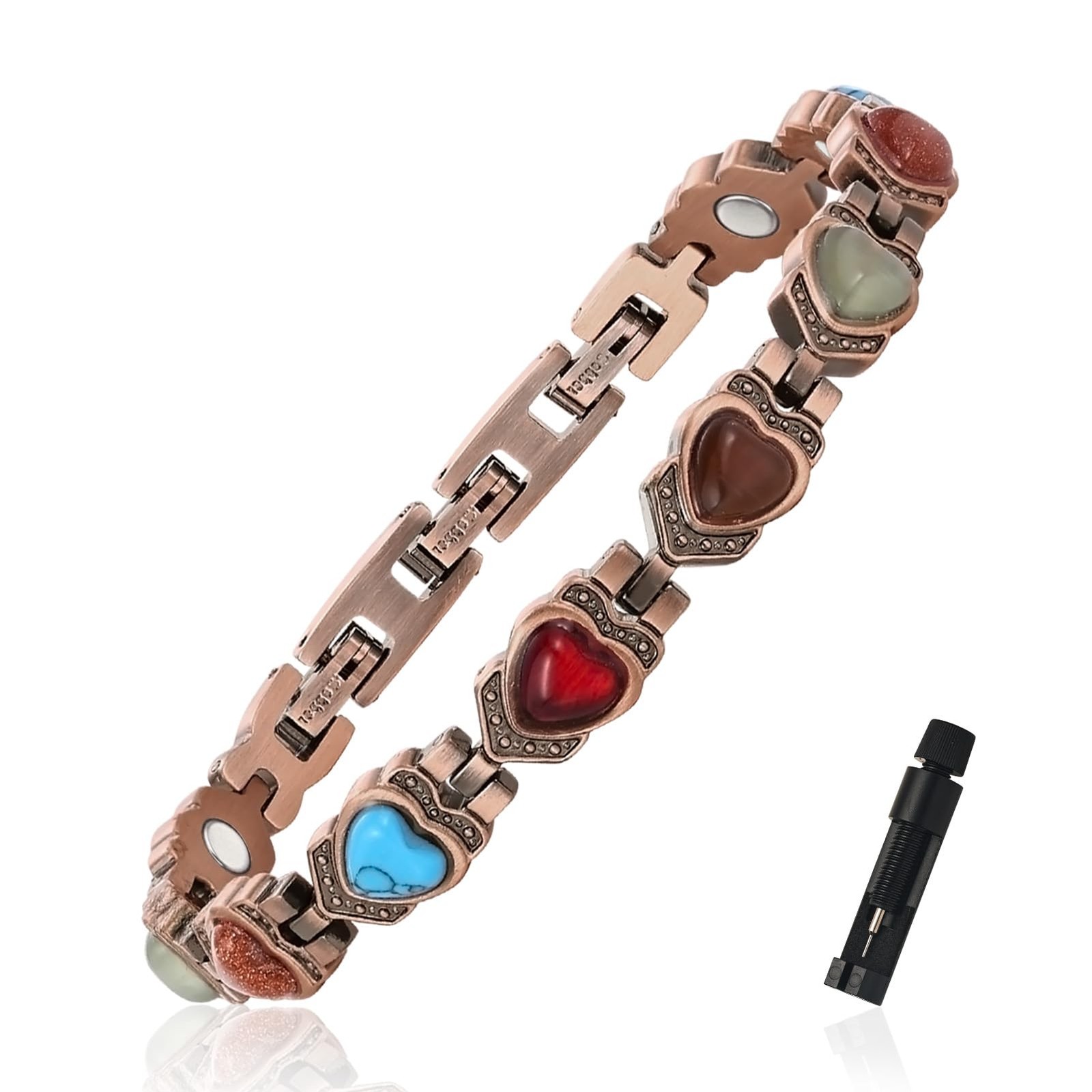 99.99% Pure Copper Magnetic Bracelet for Adult, Anti-Oxidation Scratch Resistant