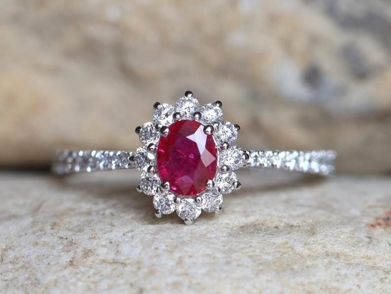 Silver Ruby Rings For Women
