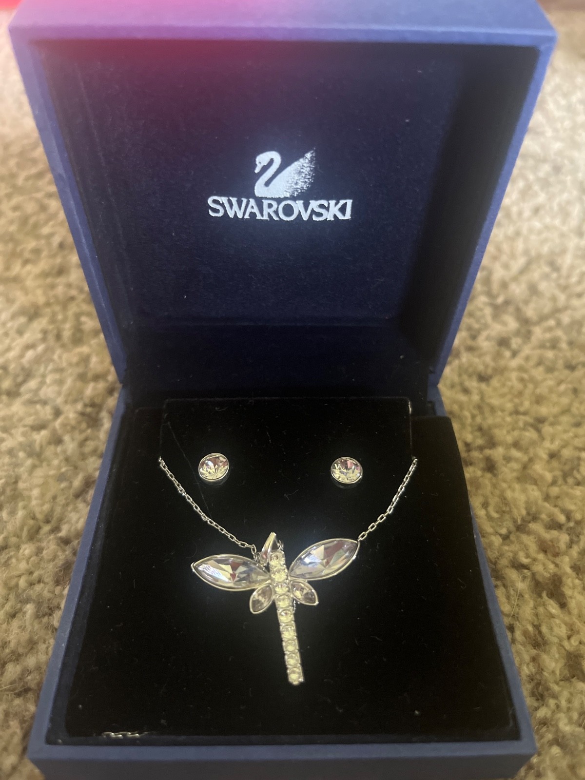 swarovski crystal necklace and earring set