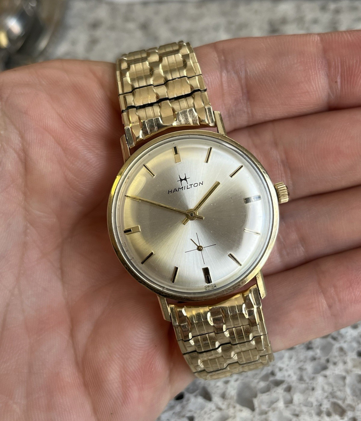 Hamilton Thinline, sunburst dial, manual wind cal 639, with spare movement 10KGF