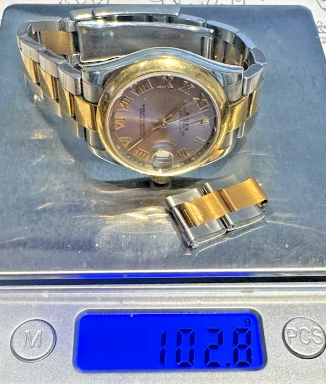 ROLEX 2 TONE 31MM OYSTER PERPETUAL DATEJUST FULL SET REF: 178243- 103 GRAMS