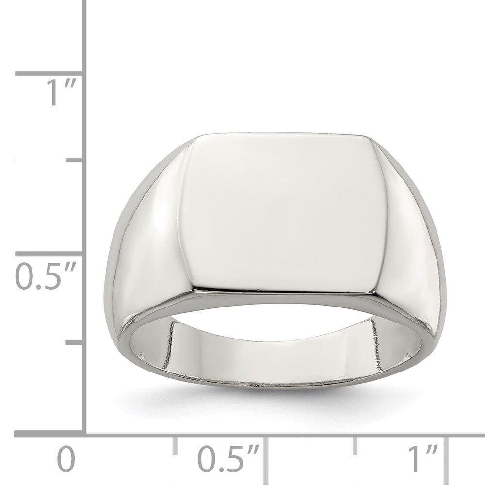 Sterling Silver 12x15mm Open Back Signet Ring Size 11