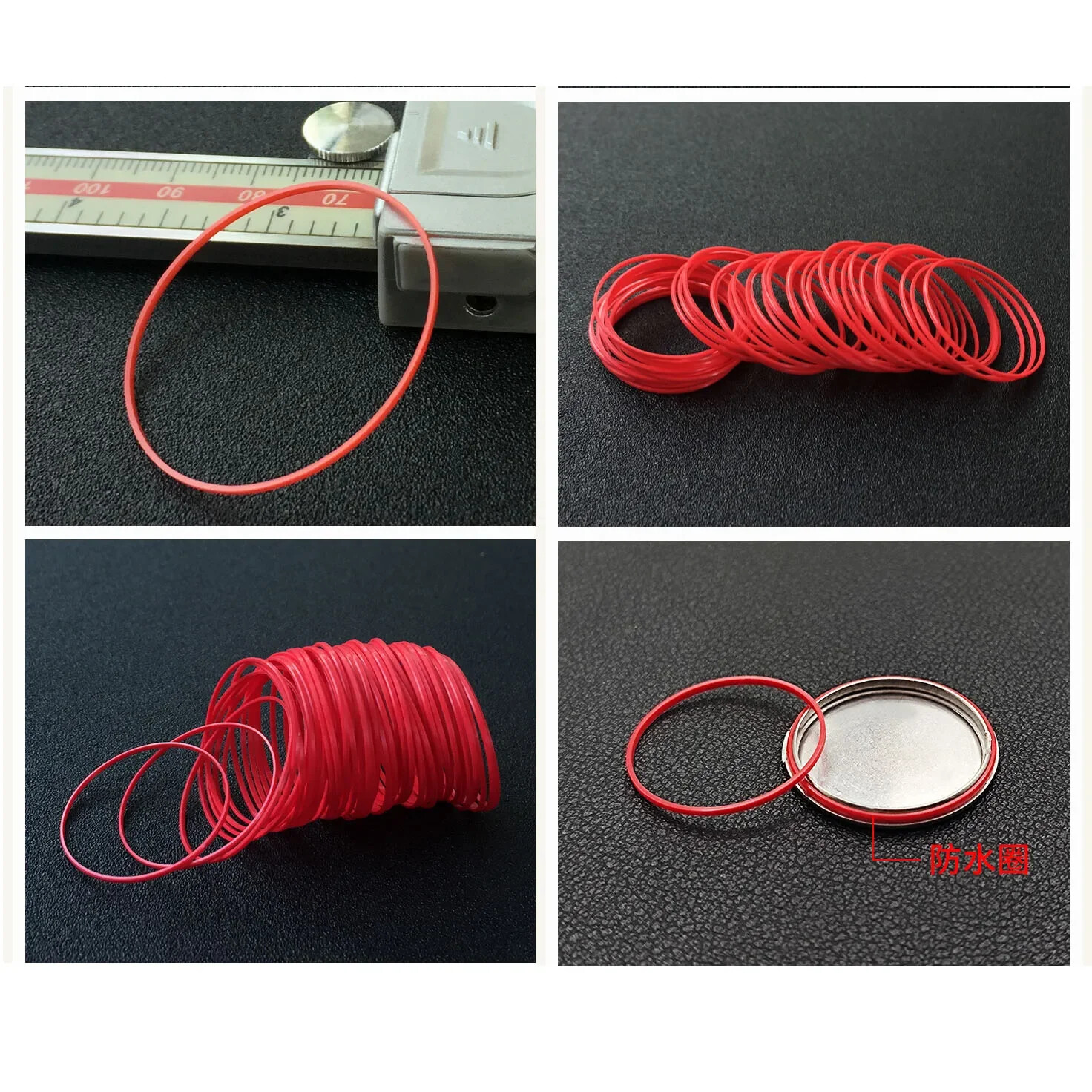 Red 0.6 0.9mm Watch Gasket Back Case Sealing Ring Water-proof I-Ring 16 to 42mm