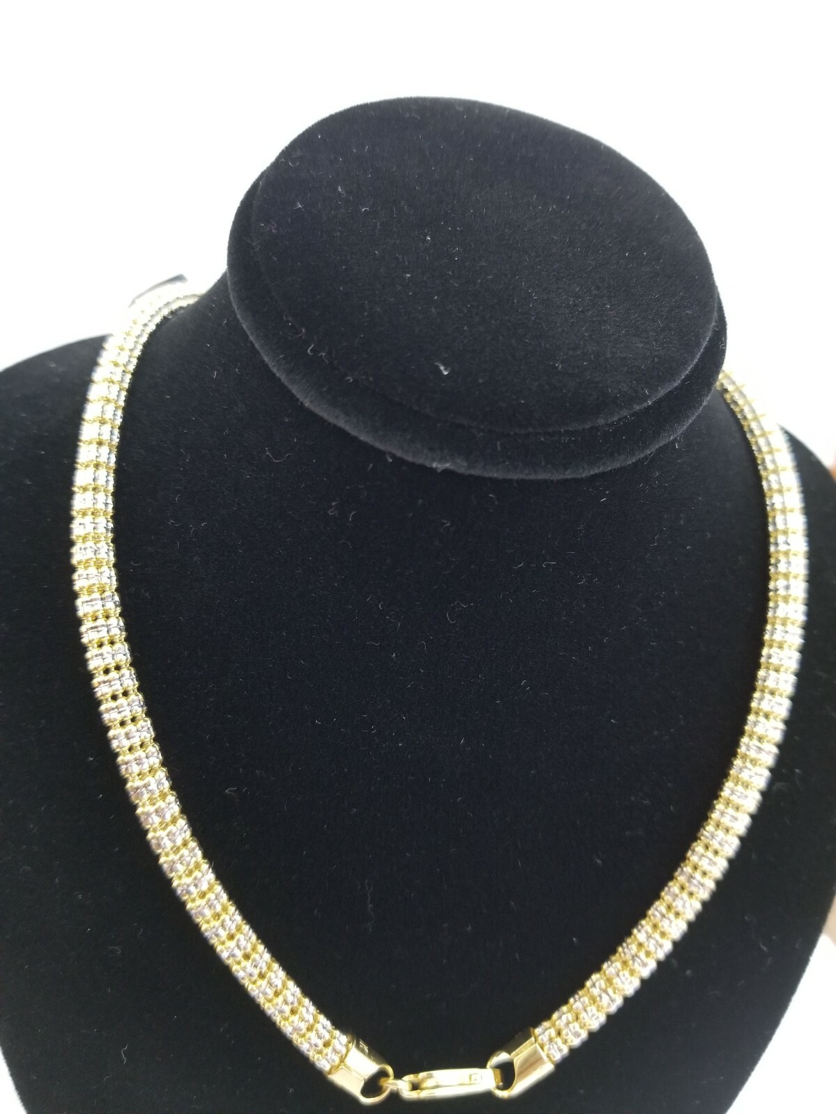10k Yellow Gold Iced Bead Chain Diamond Cut Men Women 24″ Necklace 5mm REAL