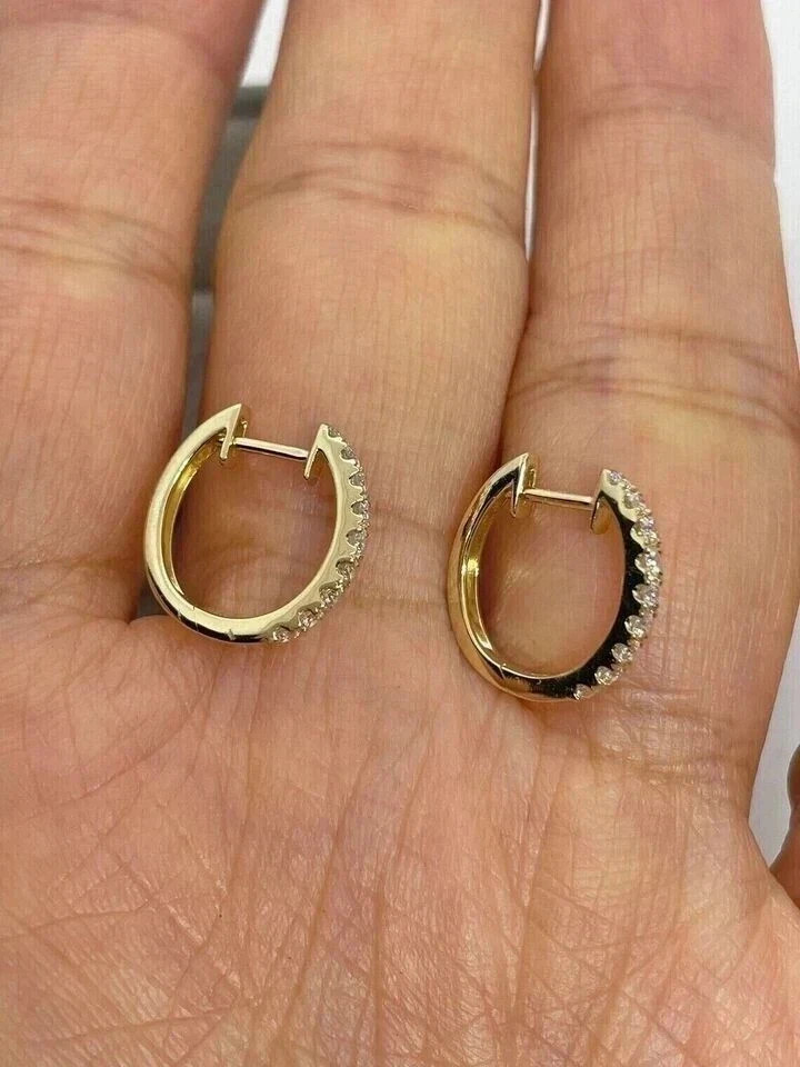 3Ct Round Cut Lab-Created Diamond Huggie Hoop Earrings 14K Yellow Gold Finish