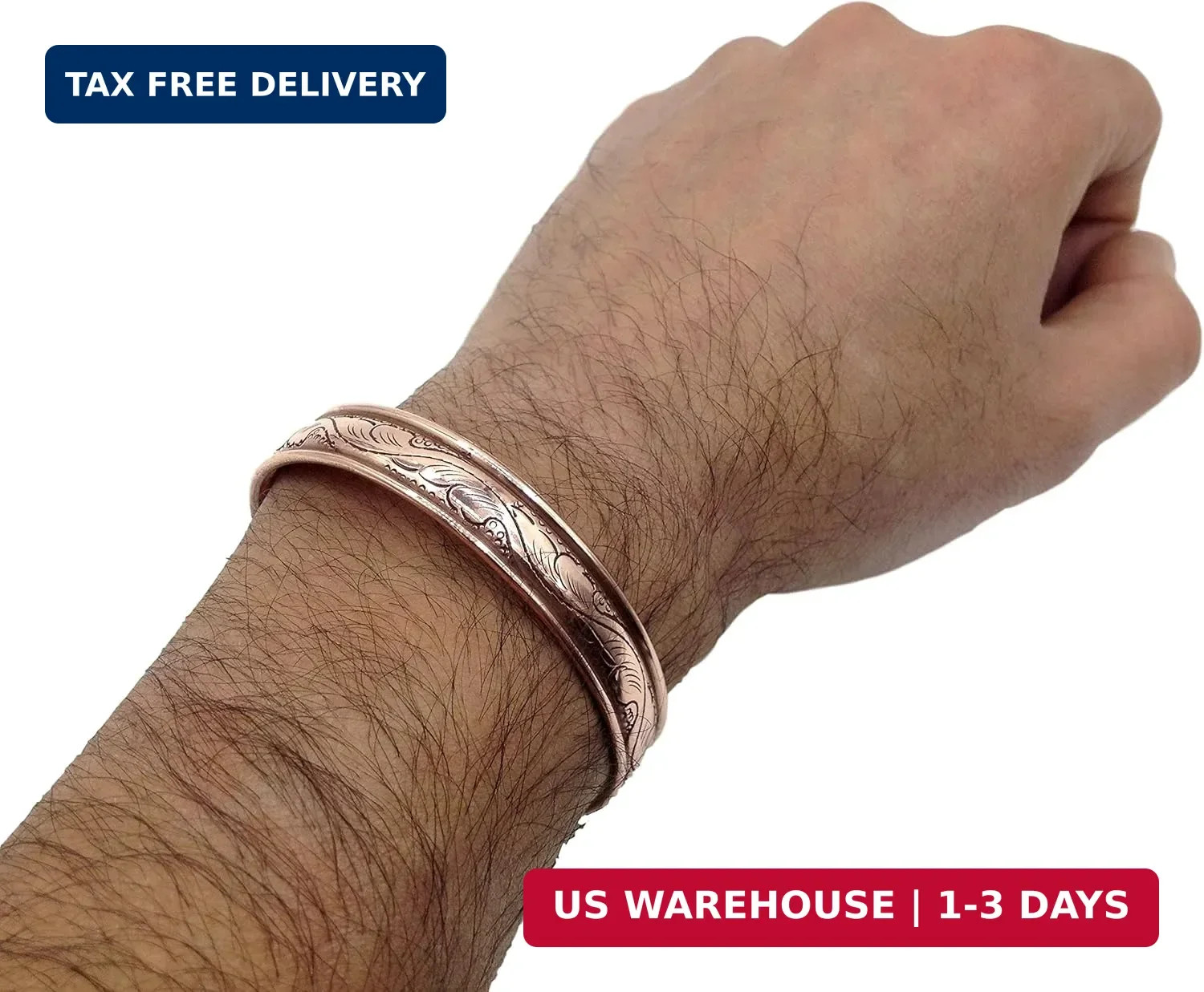 Healing Lama™ 100% Pure Copper Hand Carved Tibetan Healing Bracelet. Unisex, Han