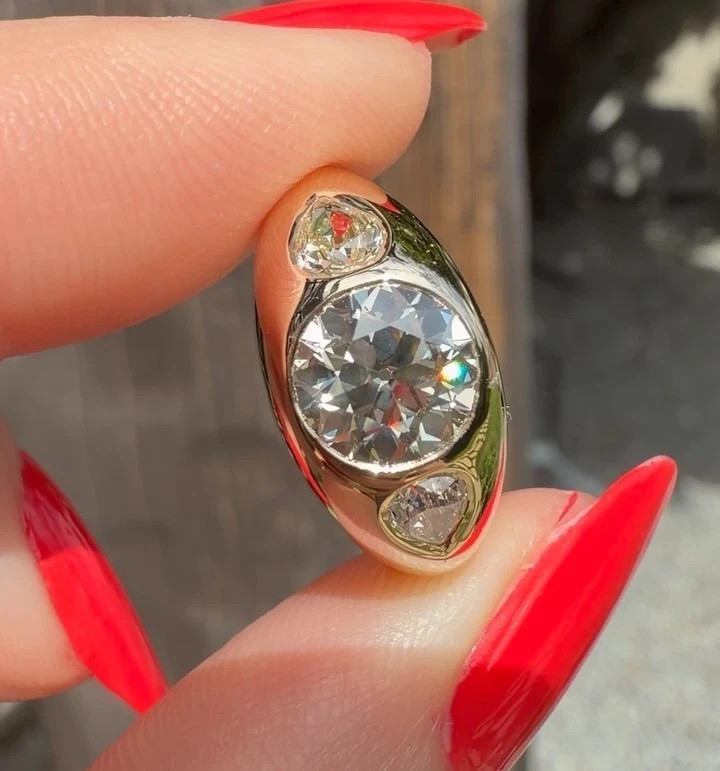6.80 Carat Round Cut Lab Grown Diamond Engagement ring Solid 14K White Gold
