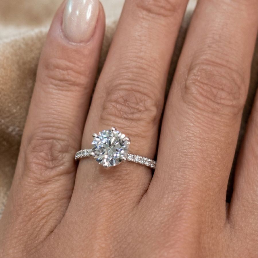 2.30Ct Round Cut VS1 Lab Grown Diamond Wedding Engagement Ring 14k White Gold