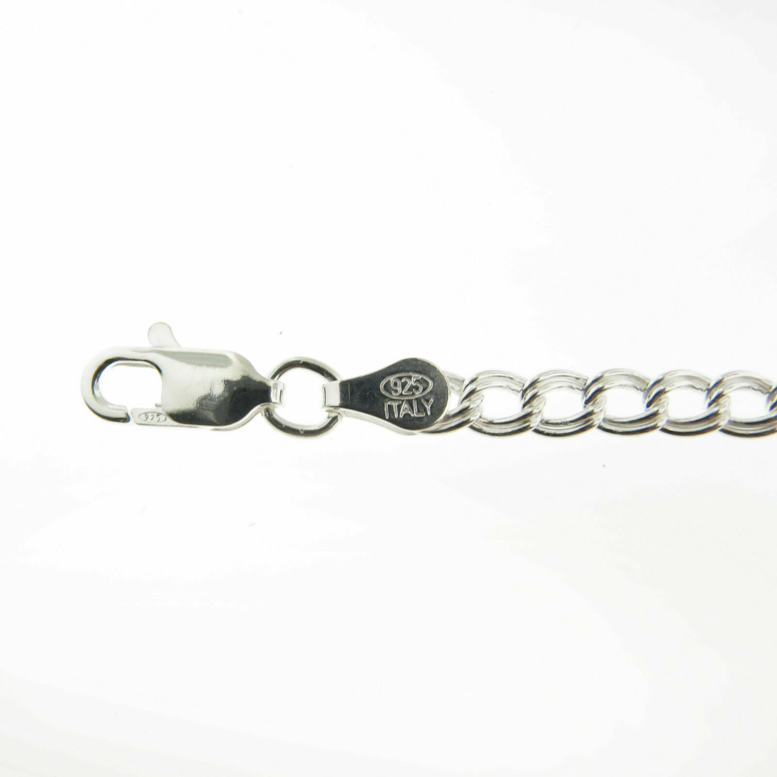925 Sterling Silver 5MM Double Link Charm Bracelet And Anklet For Women And Men