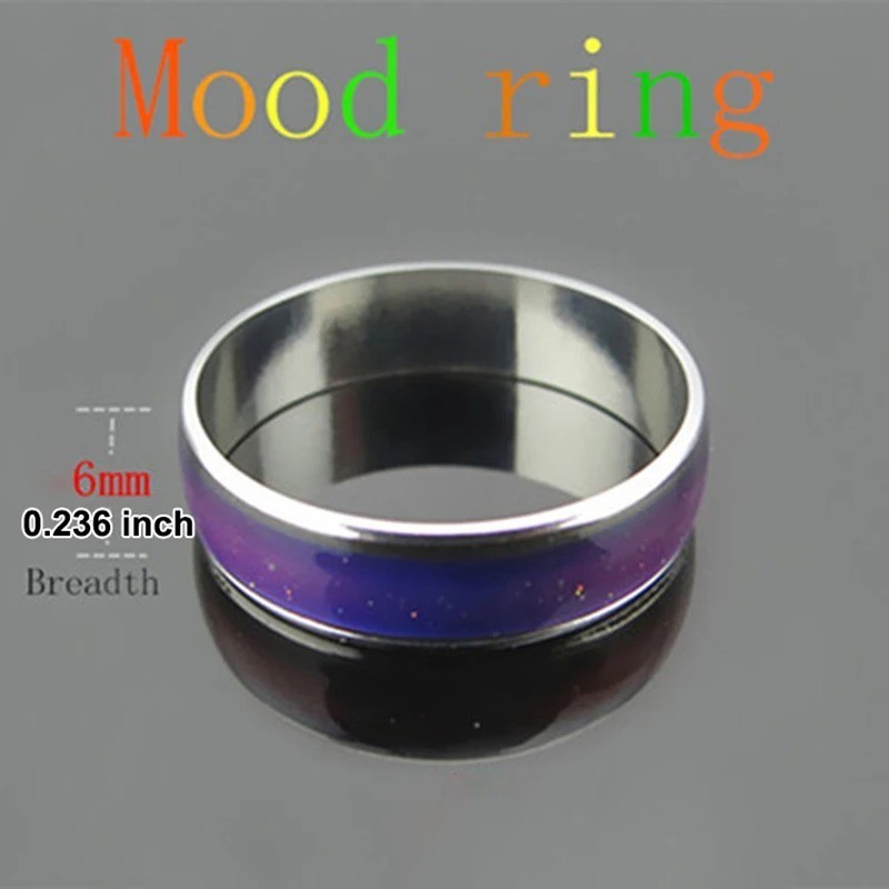 Stainless Steel Mood Ring Color Changing Emotion Temperature Ring Couples