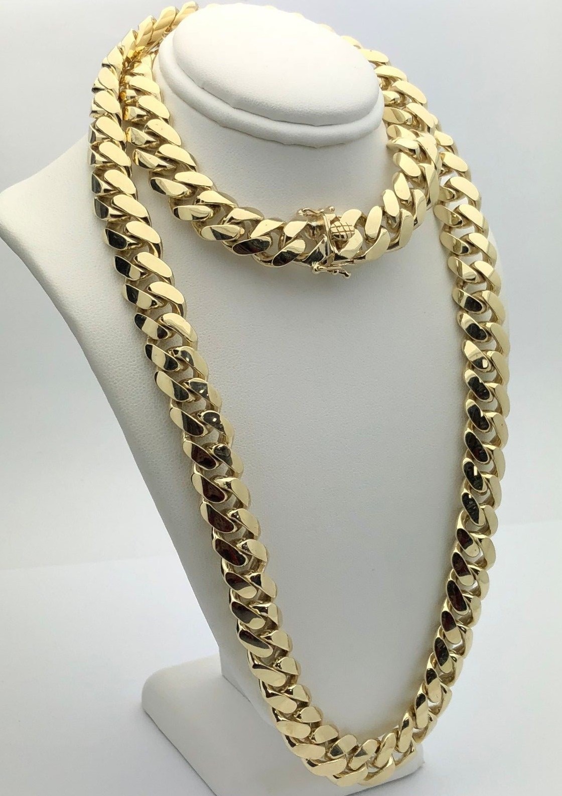 10k Yellow Gold Solid Heavy Miami Cuban Link Chain Necklace 24″ 7mm 229.9gram