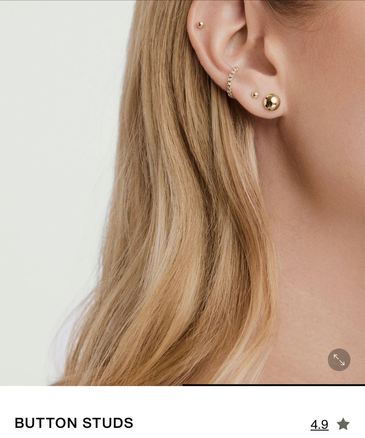 Brand New Mejuri Button Stud Earrings 18K Gold Vermeil