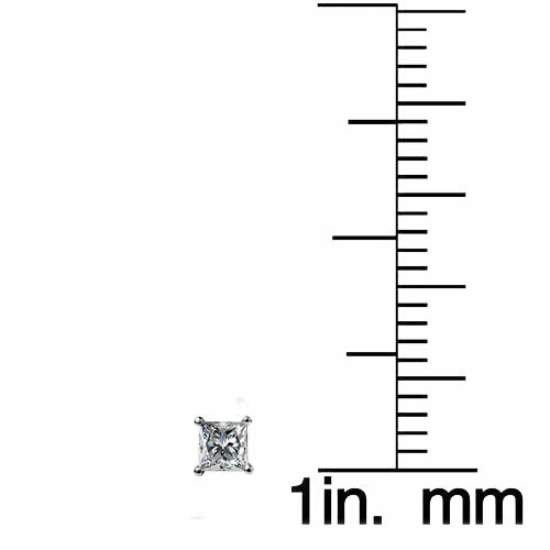 .16 Ct Princess Cut Natural Diamond Stud Earrings With Push Back Great Gift