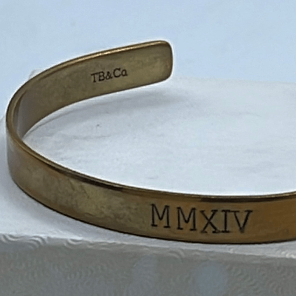 2014 TB & Co. brass cuff bracelet Roman numbers