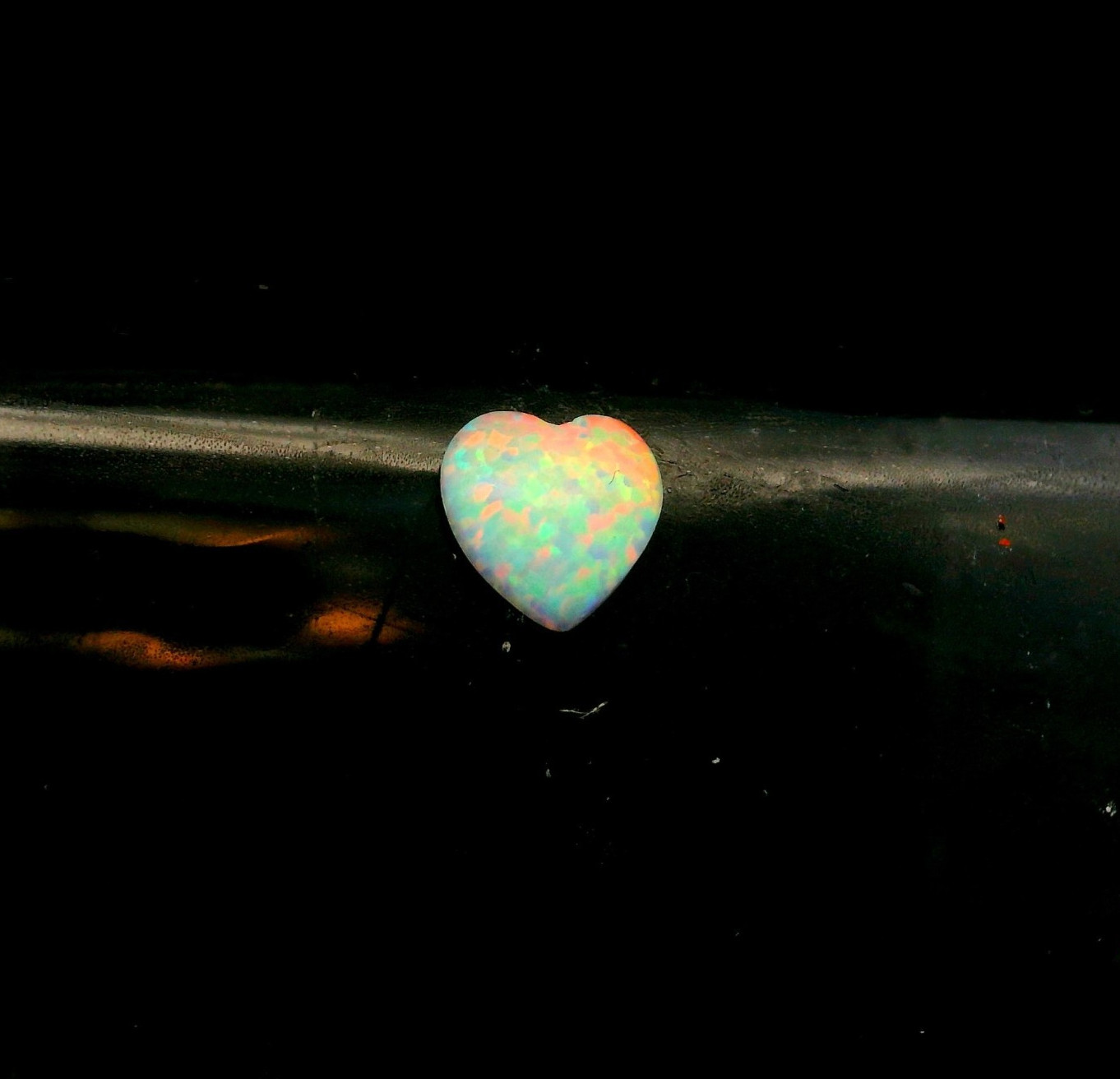 0.30ct Heart Shape White Multi-Color Opal 6 x 6 mm