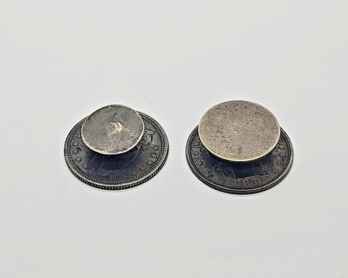 Antique 1891/1892 Seated Liberty Silver Quarter- Hand Engraved Cuff Link pair