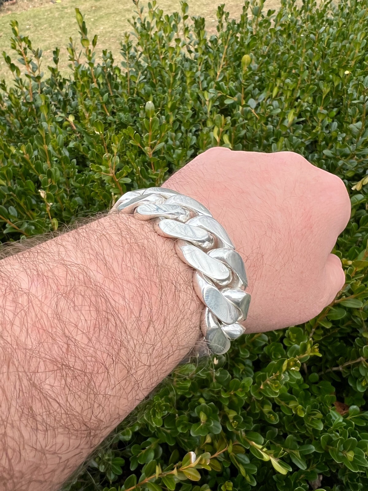 Real Handmade Tight Link Miami Cuban Chain Bracelet Or Necklace In 999 Silver