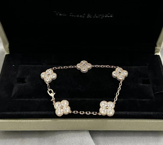 2Ct Round Cut Lab Created Diamond Female Flower Bracelet 14K Yellow Gold Plated