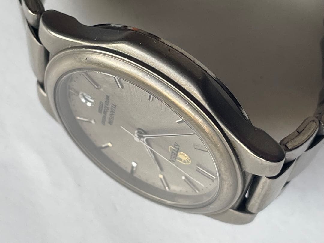 Citizen ATESSA TITANIUM Solar Quartz Watch Analog 34mm wrist 16cm/6.3in