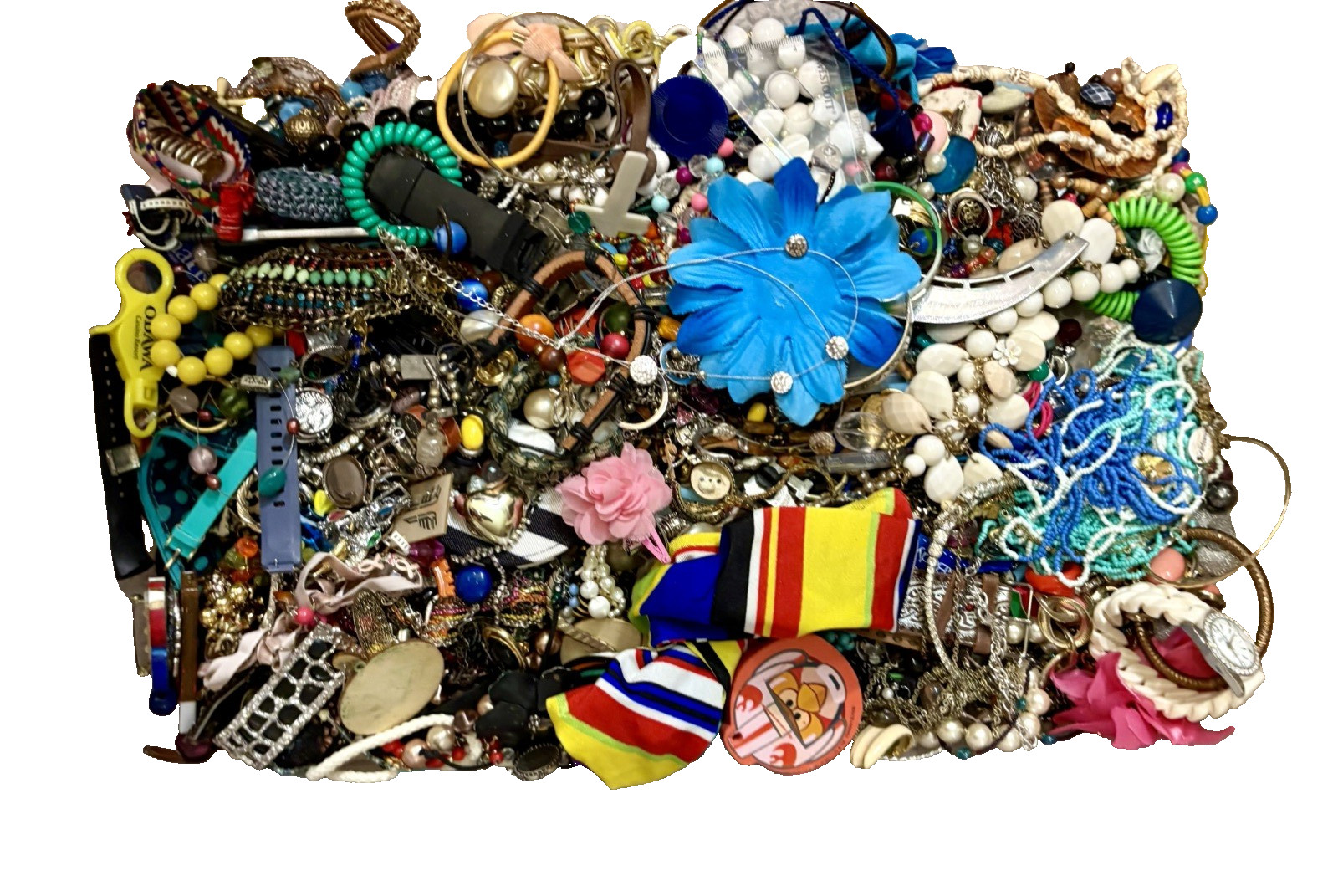 22LBS Modern Vintage Tangled Broken Wearable Craft Repurpose Junk Jewelry Lot