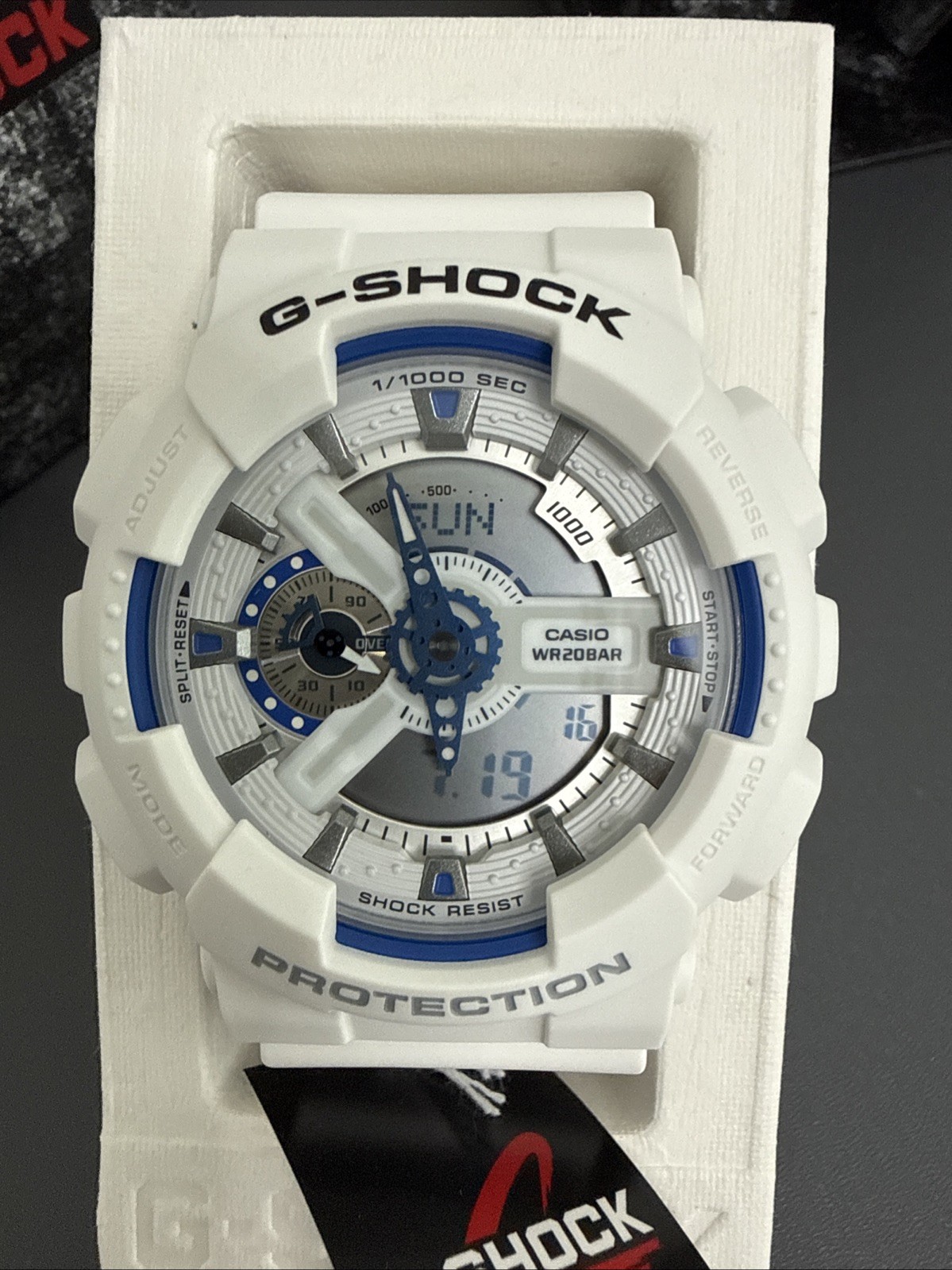 Casio G-Shock GA110HDS-7A Hidden Glow White Analog Digital Watch GA-110 New