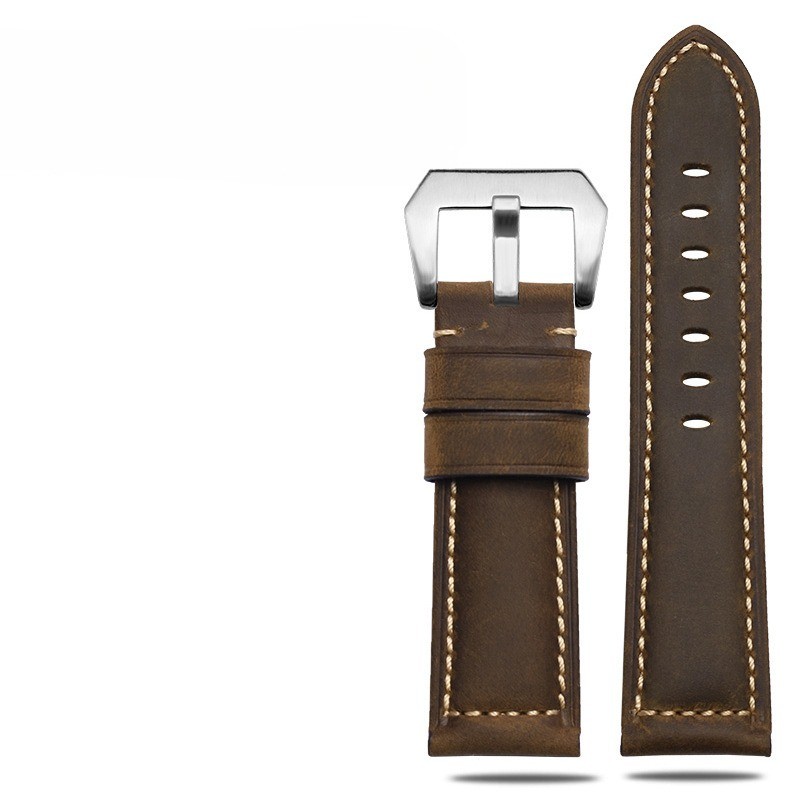 Cowhide Genuine Leather Watch Straps Mens Wristband for Panerai 20 22 24 26mm