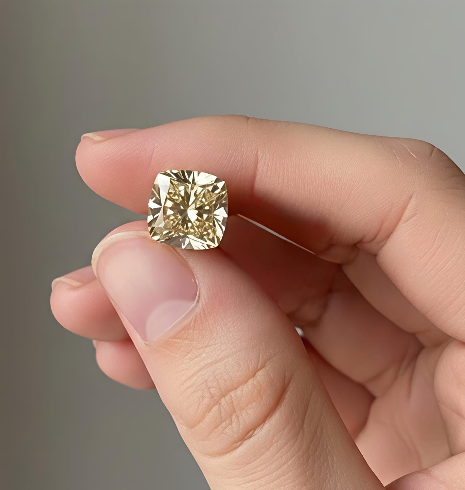 2 CT Pair Fancy brown Color Cushion Cut VVS1 Lab Grown Diamond 6 mm Gemstone 2PC