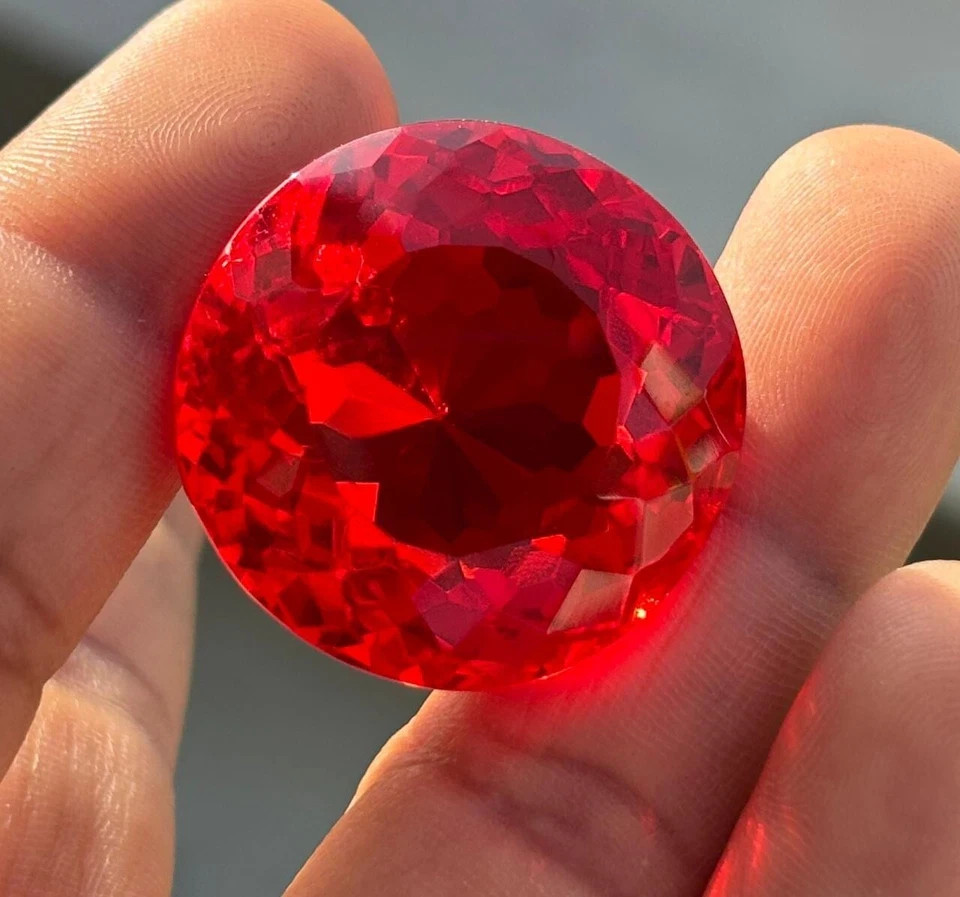 85 Ct Natural Blood Red Ruby Round Cut Flawless Loose Certified Gemstone 6YHK