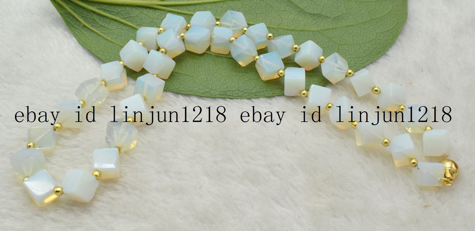 8x8mm Square White Sri Lanka Moonstone Gemstone Beads Necklace 18”
