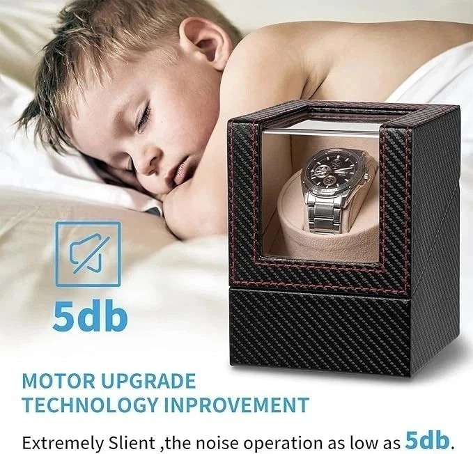 Automatic Rotation Single Watch Winder Box Leather Storage Display Case Box Gift
