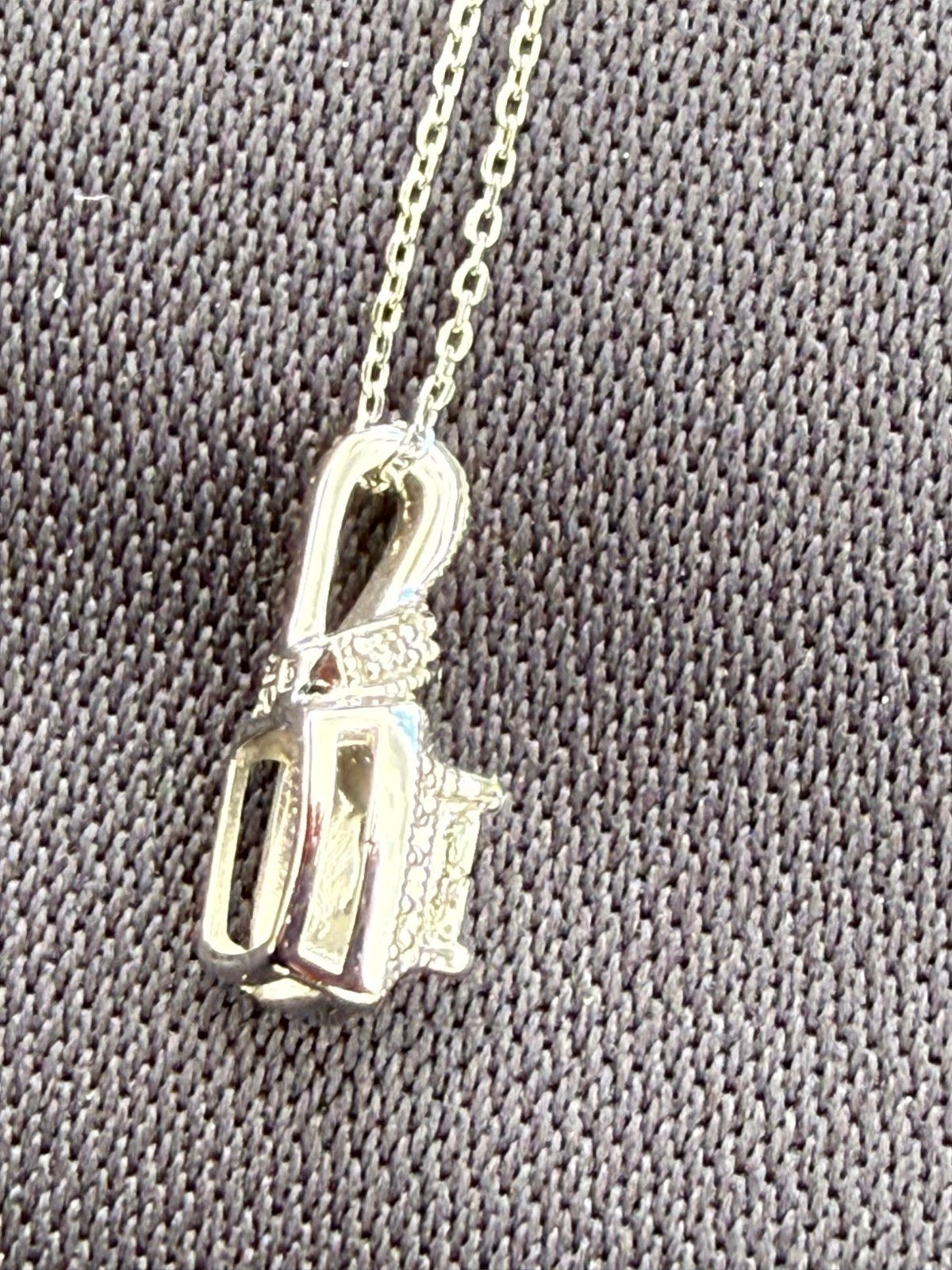 10K White Gold 1/3 CTW Diamond Quad Cluster Halo Pendant and 18″ SS Cable Chain