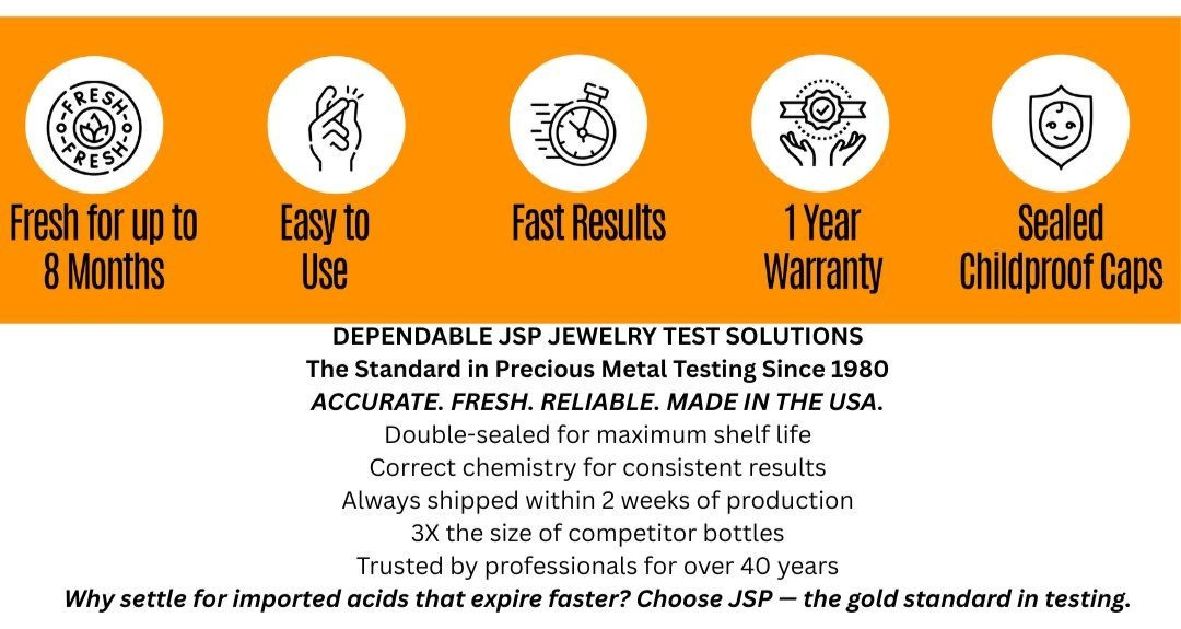 10k 14k 18k 22K 24K Gold Silver Jewelry Test Kit Acid Precious Metals Magnifier