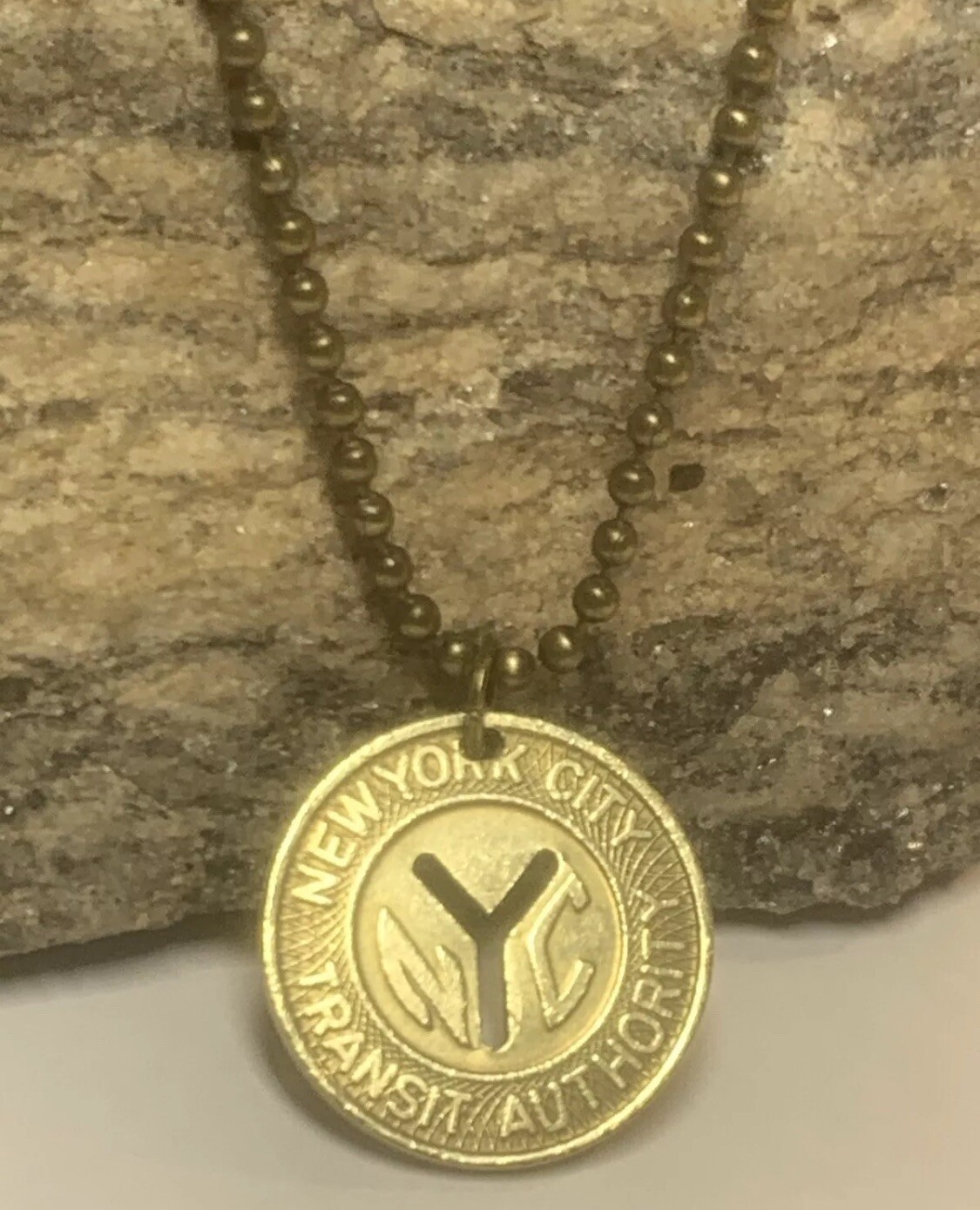 NYC Subway Token Pendant Necklace Vintage New York City. Wear History! Gift 🎁