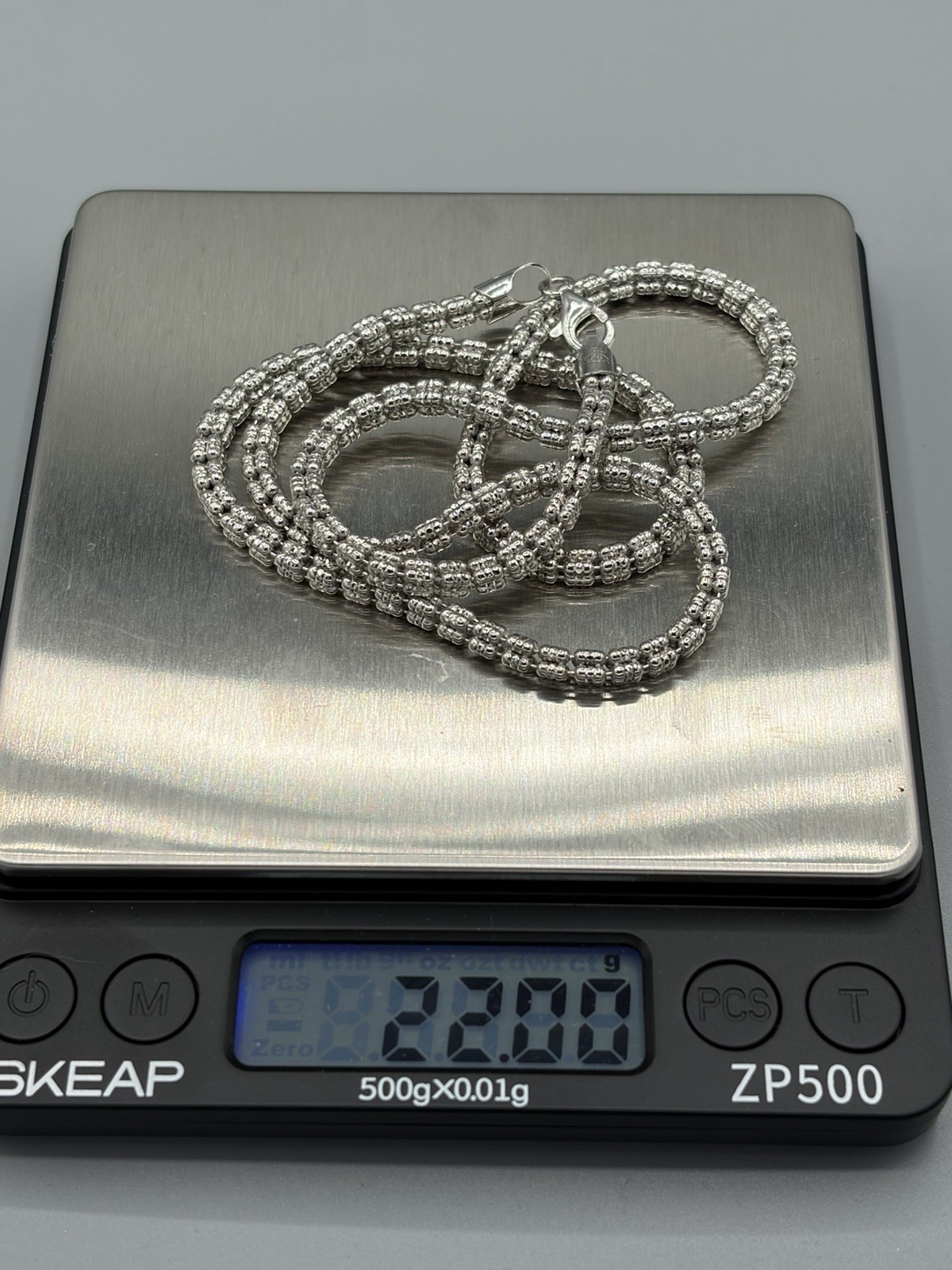 925 Sterling Silver Ice Chain – 3.5mm – 22 Inches – 22 Grams – Brand New