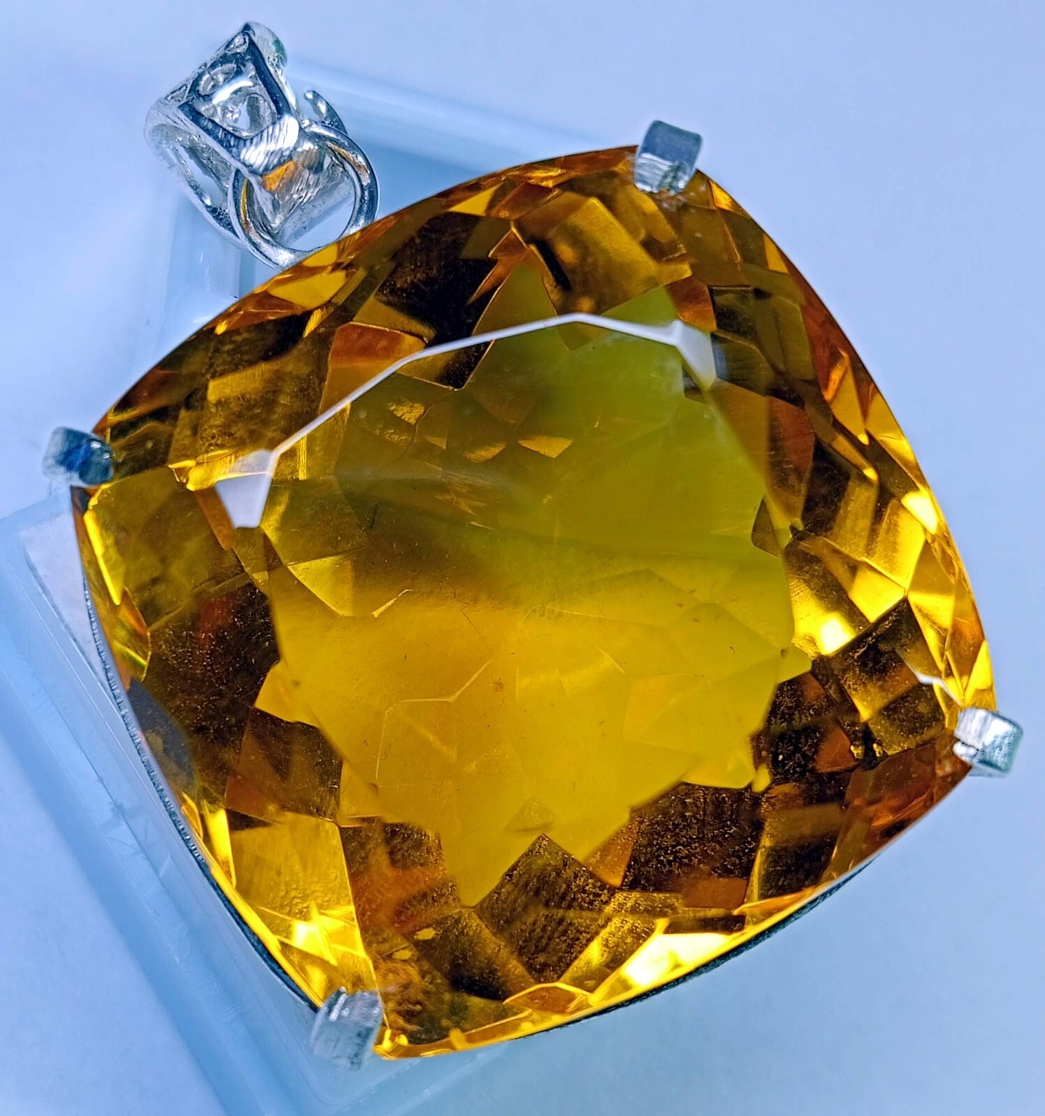 Yellow Topaz Pendant Natural Cushion Cut 137.90 Ct Gemstone EGL Certified PD018