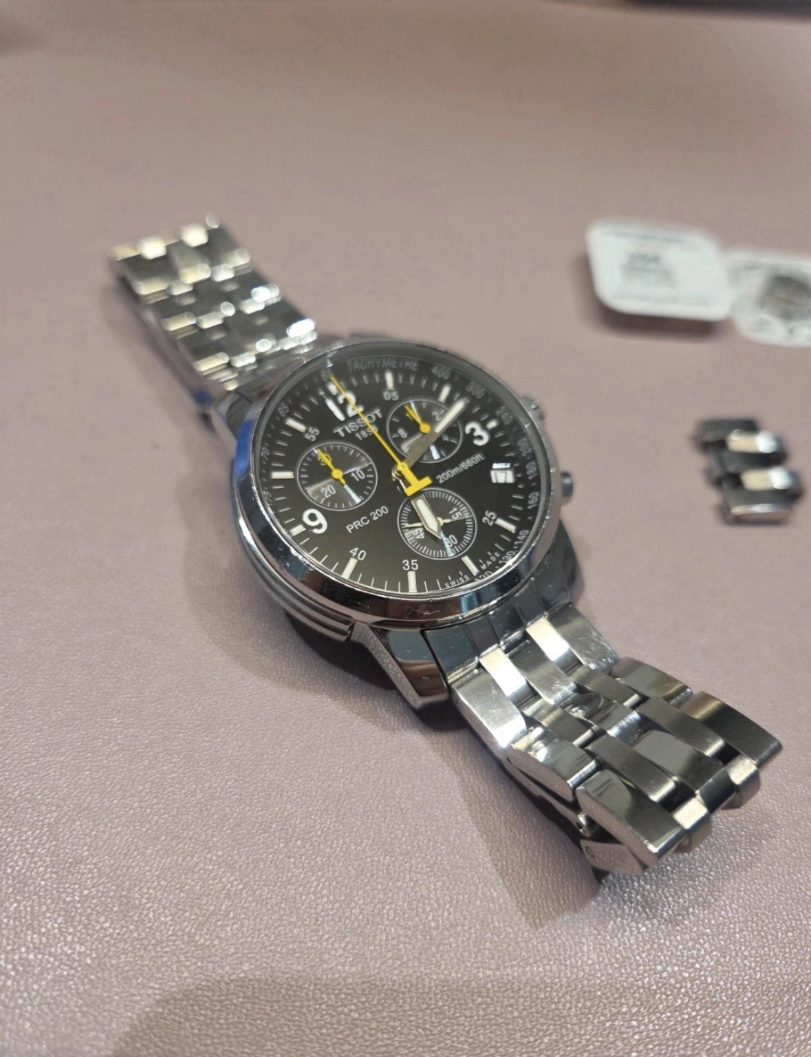 Tissot PRC 200 Chronograph Black Dial Men’s Watch -New Battery
